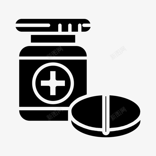 药瓶药药丸图标svg_新图网 https://ixintu.com 药丸 药典 药片 药瓶