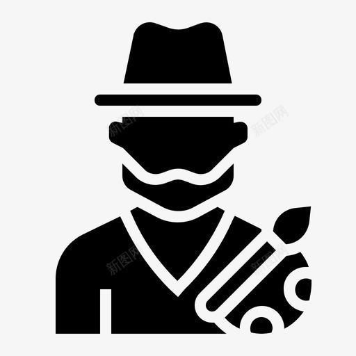 艺术家化身画家图标svg_新图网 https://ixintu.com 化身 工作和职业 画家 职业 艺术家