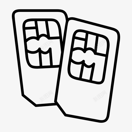 simcard芯片存储器图标svg_新图网 https://ixintu.com simcard 存储器 芯片