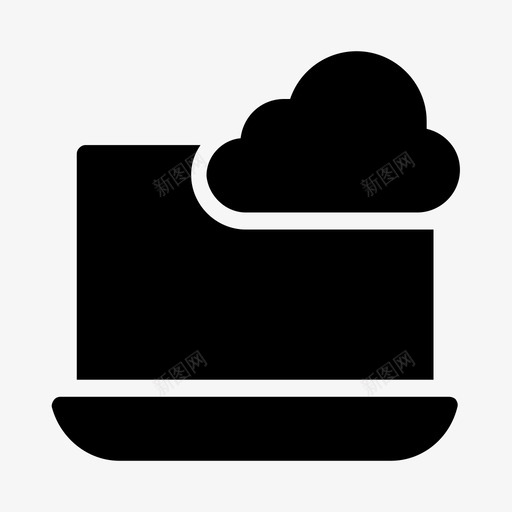 云数据库笔记本图标svg_新图网 https://ixintu.com 图标 字形 存储 数据库 服务器 笔记本 网络 通信线路