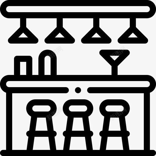 酒吧城市生活11直系图标svg_新图网 https://ixintu.com 城市生活11 直系 酒吧