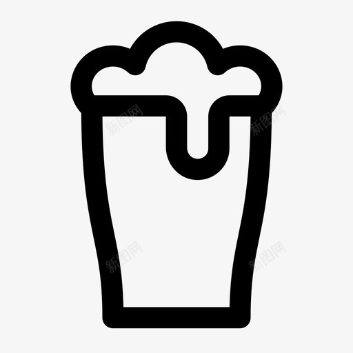 玻璃酒精麦芽酒图标svg_新图网 https://ixintu.com jumpicon 啤酒 玻璃 粗体 线条 酒精 食物 饮料 麦芽