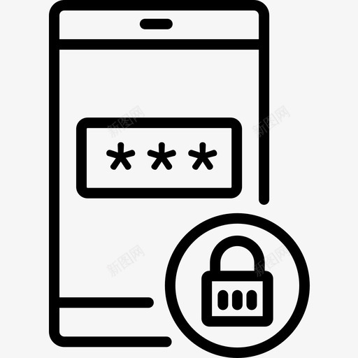 密码保护安全5线性图标svg_新图网 https://ixintu.com 保护 安全 密码 线性