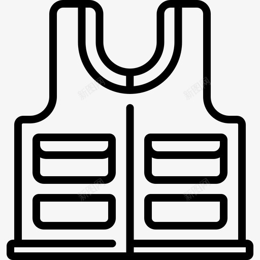 背心野营123直线型图标svg_新图网 https://ixintu.com 直线型 背心 野营123