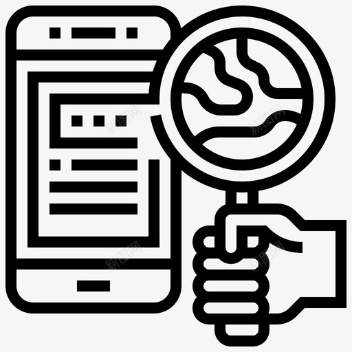 搜索引擎优化智能手机应用程序2线性图标svg_新图网 https://ixintu.com 优化 应用程序 手机 搜索引擎 智能 线性
