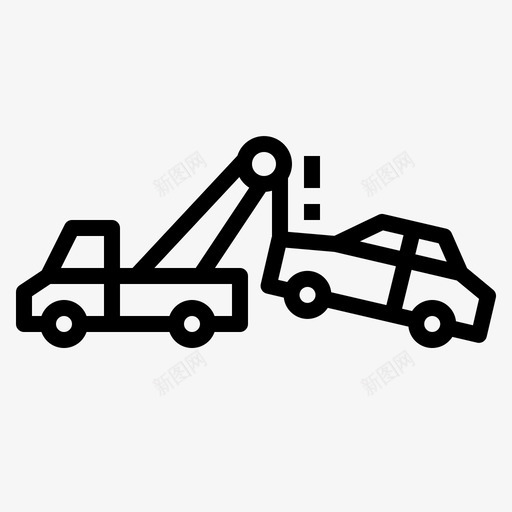 拖车故障起重机图标svg_新图网 https://ixintu.com 保险 卡车 拖车 故障 样式 概要 起重机