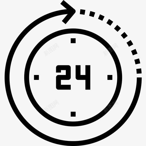 24小时53次线性图标svg_新图网 https://ixintu.com 24小时 53次 线性