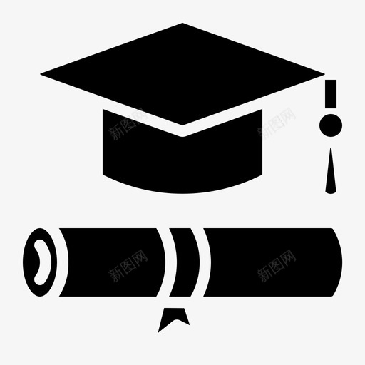 学位学历毕业图标svg_新图网 https://ixintu.com 学位 学历 学校 教育 标志 毕业