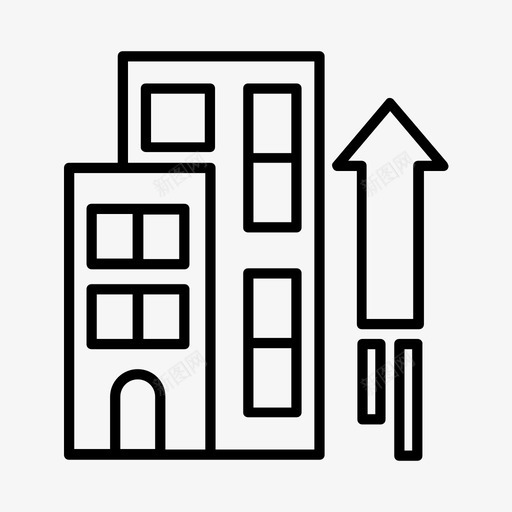建筑商业增长图标svg_新图网 https://ixintu.com 办公 升级 商业 增长 建筑