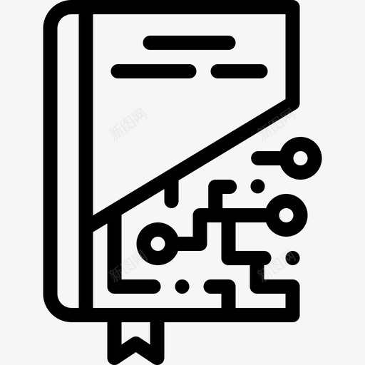 电子书数字服务8线性图标svg_新图网 https://ixintu.com 数字服务8 电子书 线性