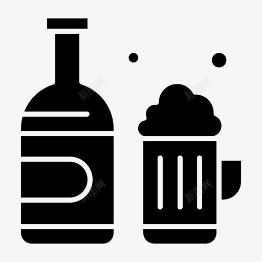 瓶啤酒加拿大图标svg_新图网 https://ixintu.com 加拿大 啤酒 实心 杯子 雕文