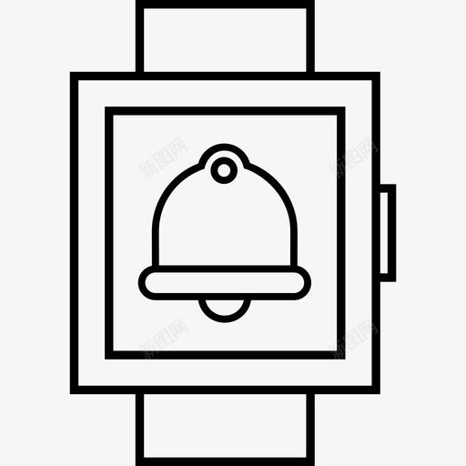 智能手表报警器铃声通知图标svg_新图网 https://ixintu.com 手表 报警器 智能 线路 通知 铃声