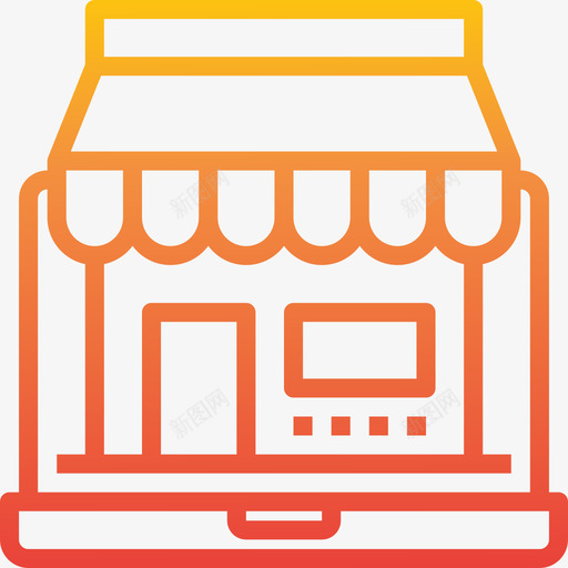 网上商店商业概念14梯度图标svg_新图网 https://ixintu.com 商业概念14 梯度 网上商店