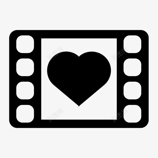 爱情电影电影心图标svg_新图网 https://ixintu.com 情人节 爱情 电影 视频