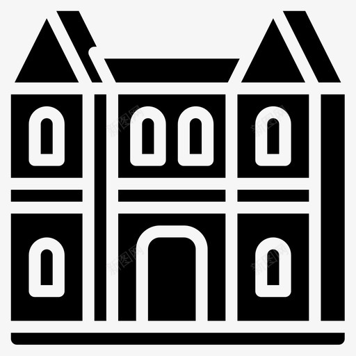 豪宅住宅2填充图标svg_新图网 https://ixintu.com 住宅 填充 豪宅
