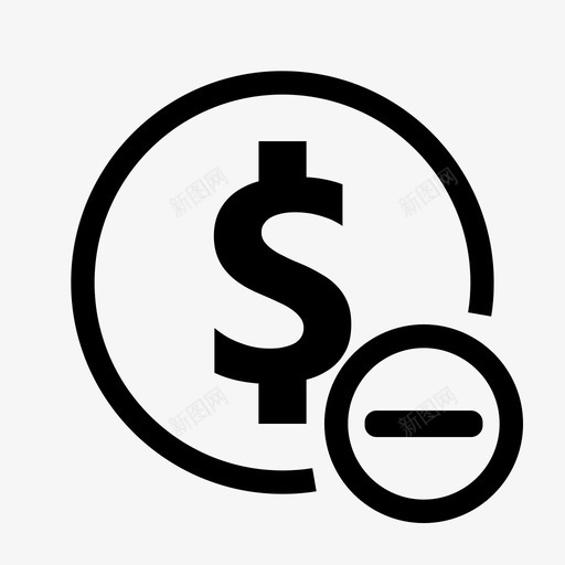 减少金钱硬币美元图标svg_新图网 https://ixintu.com 减少 概述 电子商务 硬币 美元 购物 金钱