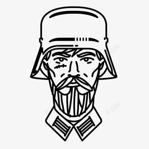 士兵军队胡子图标svg_新图网 https://ixintu.com 军队 士兵 头盔 德国人 胡子