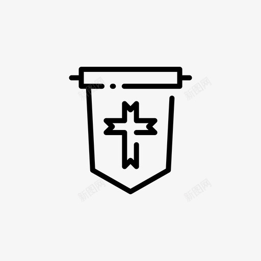横幅中世纪34直纹图标svg_新图网 https://ixintu.com 中世纪 横幅 直纹