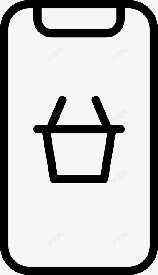 购物车商业设备图标svg_新图网 https://ixintu.com 商业 商店 手机 设备 购物车 超薄