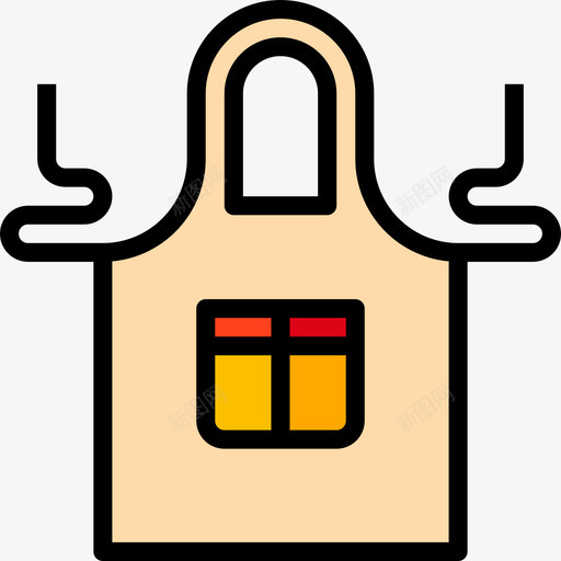 围裙厨房60线性颜色图标svg_新图网 https://ixintu.com 厨房 围裙 线性 颜色