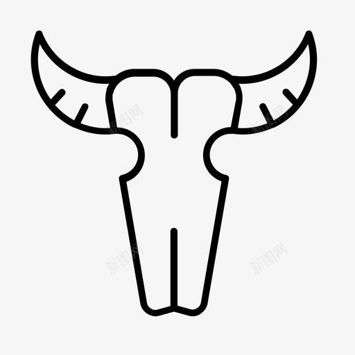 牛角公牛奶牛图标svg_新图网 https://ixintu.com 公牛 大自然 奶牛 牛角