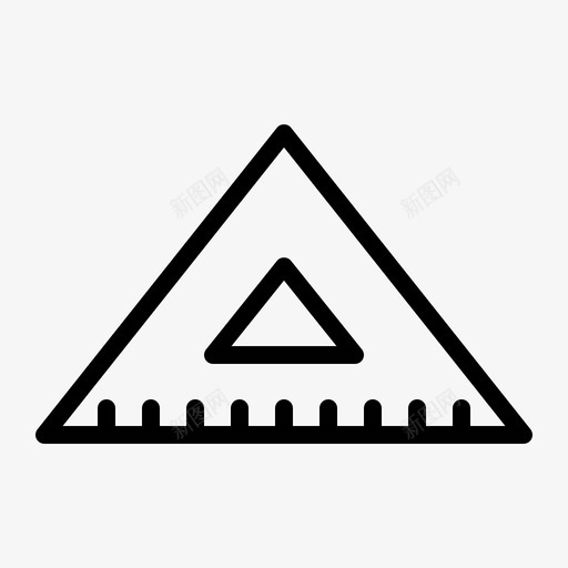 三角尺几何测量图标svg_新图网 https://ixintu.com 三角尺 几何 定尺 测量 轮廓