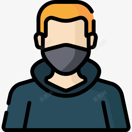 强盗保护安全4线性颜色图标svg_新图网 https://ixintu.com 保护 安全 强盗 线性 颜色