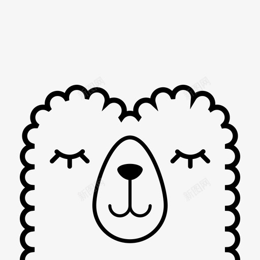 美洲驼羊驼动物图标svg_新图网 https://ixintu.com 动物 可爱 爱的 羊驼 美洲