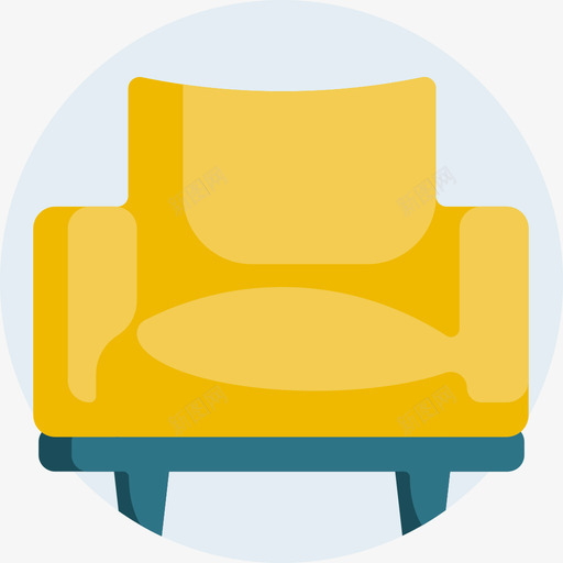 扶手椅家具40扁平图标svg_新图网 https://ixintu.com 家具 扁平 扶手