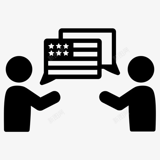 美国人英语语言图标svg_新图网 https://ixintu.com 口语 美国 美国人 英语 语言