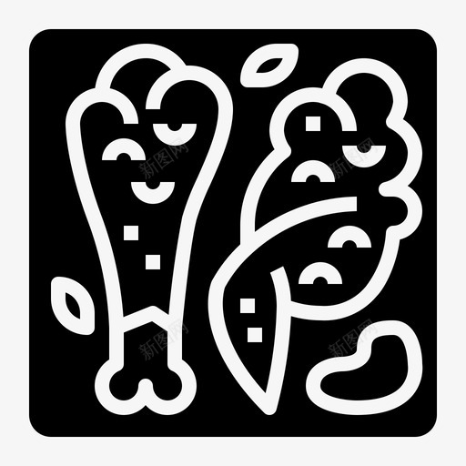 炸鸡泰式固体食物图标svg_新图网 https://ixintu.com 泰式固体食物 炸鸡