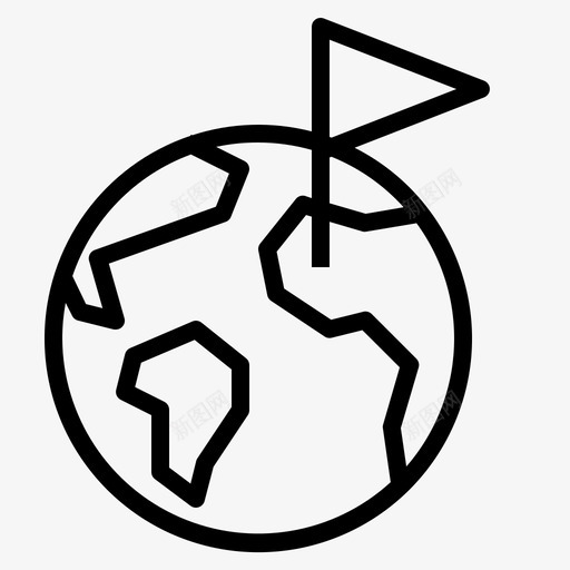 地图和旗帜批准检查图标svg_新图网 https://ixintu.com 地图 大纲 批准 旗帜 检查 管理 通告