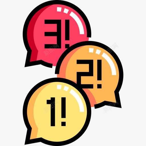 倒计时新年17线颜色图标svg_新图网 https://ixintu.com 倒计时 新年 颜色
