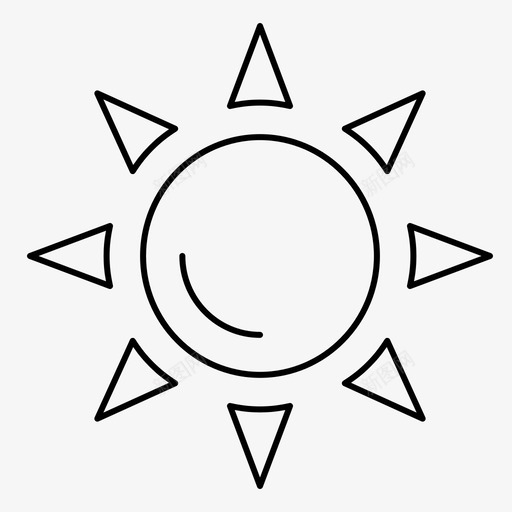 阳光沙滩沙滩细线图标svg_新图网 https://ixintu.com 沙滩 细线 阳光