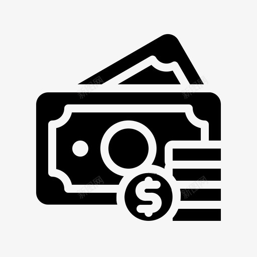 现金货币银行业务现金支付图标svg_新图网 https://ixintu.com 现金支付 现金货币 金融 银行业务 银行字形