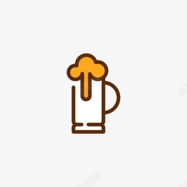 啤酒烧烤和烧烤2线性颜色图标图标
