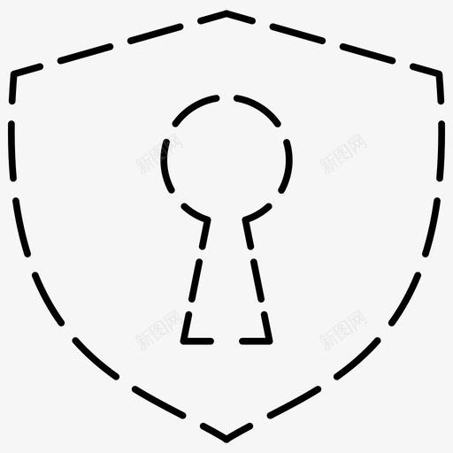解锁安全防护图标svg_新图网 https://ixintu.com 图标 安全 虚线 解锁 防护