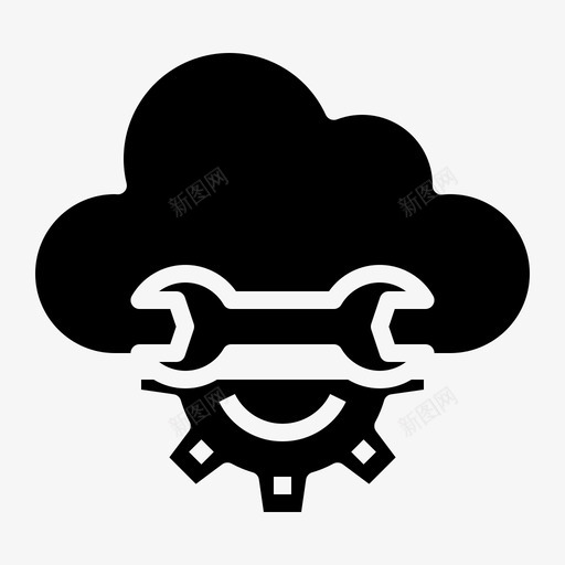 云工程57填充图标svg_新图网 https://ixintu.com 云 填充 工程57