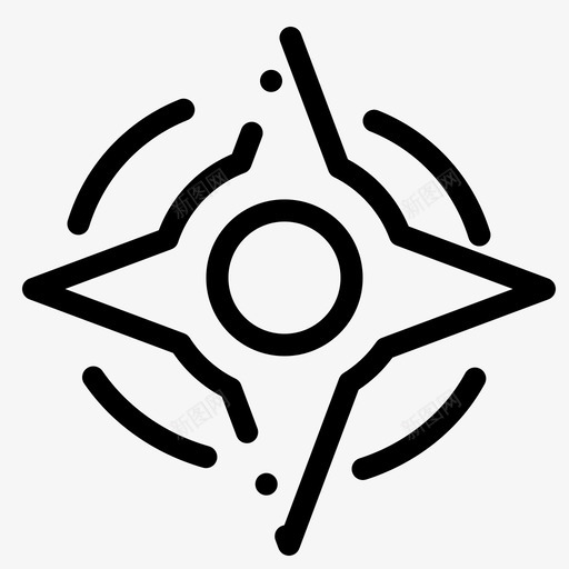 罗盘导航航道图标svg_新图网 https://ixintu.com 导航 导航虚线 罗盘 航道