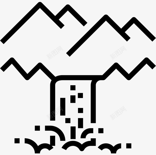 瀑布冒险36直线图标svg_新图网 https://ixintu.com 冒险36 瀑布 直线