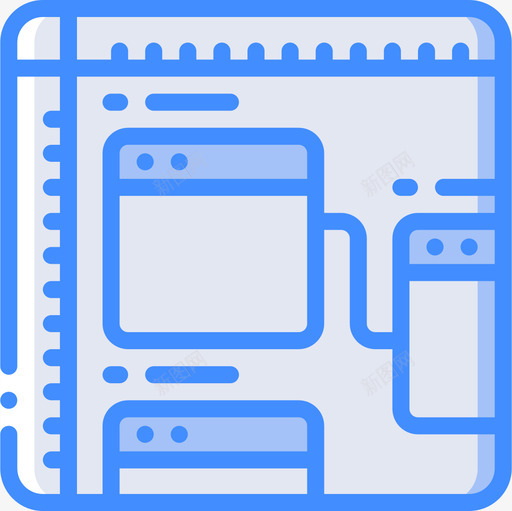 线框原型4蓝色图标svg_新图网 https://ixintu.com 原型 线框 蓝色