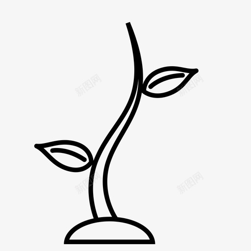 树苗生长生命图标svg_新图网 https://ixintu.com 春天 树苗 植物 生命 生长 象征