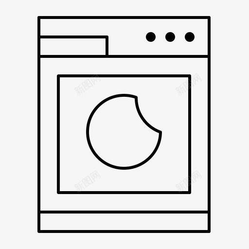 洗衣机清洁卫生常规细线图标svg_新图网 https://ixintu.com 卫生 常规 洗衣机 清洁 细线