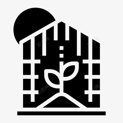温室建筑农场图标svg_新图网 https://ixintu.com 农场 建筑 温室 黑色