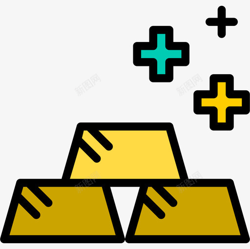 金锭银56线颜色图标svg_新图网 https://ixintu.com 金锭 颜色