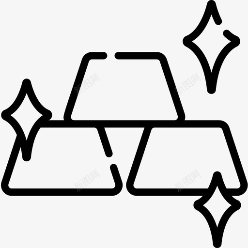 金锭钱73直线图标svg_新图网 https://ixintu.com 直线 金锭