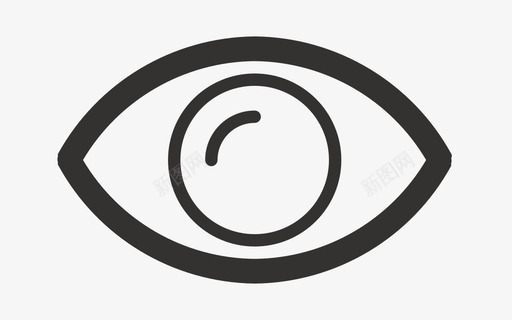 观看 眼睛svg_新图网 https://ixintu.com 观看 眼睛 线性 单色 简约 圆润