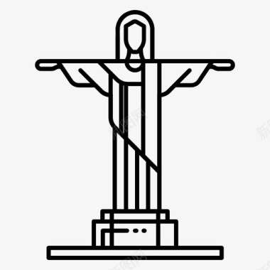 里约热内卢巴西雕像图标图标