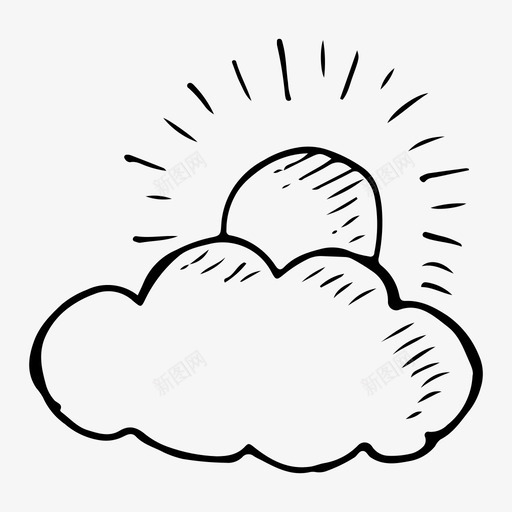 太阳云夏天图标svg_新图网 https://ixintu.com 夏天 天气 太阳 阳光