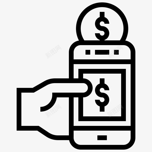 交易银行无现金图标svg_新图网 https://ixintu.com 交易 手机 无现金 无现金社会热线 钱包 银行